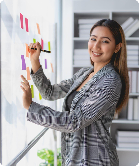 Mastering Project Excellence - Lady manager planning strategies